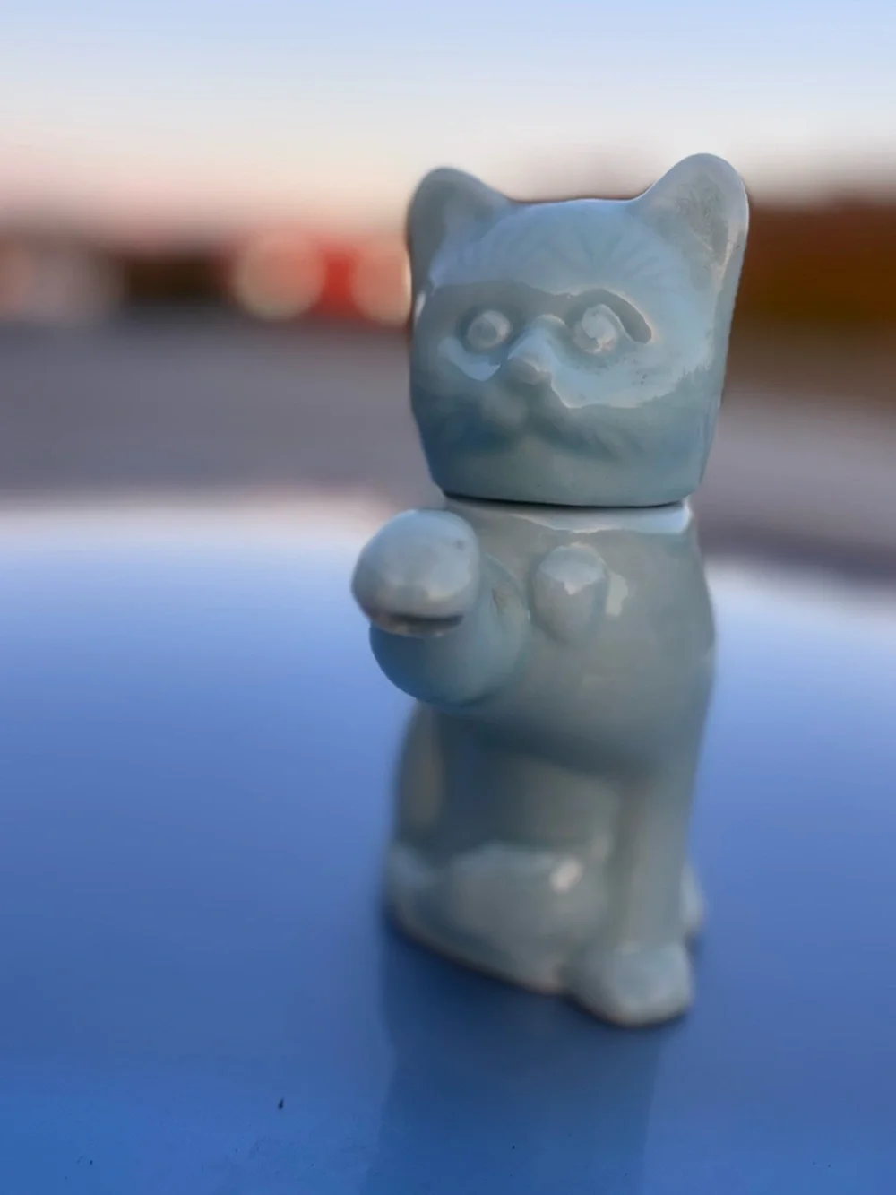 Ceramic Cat Teapot - light green Cat Design